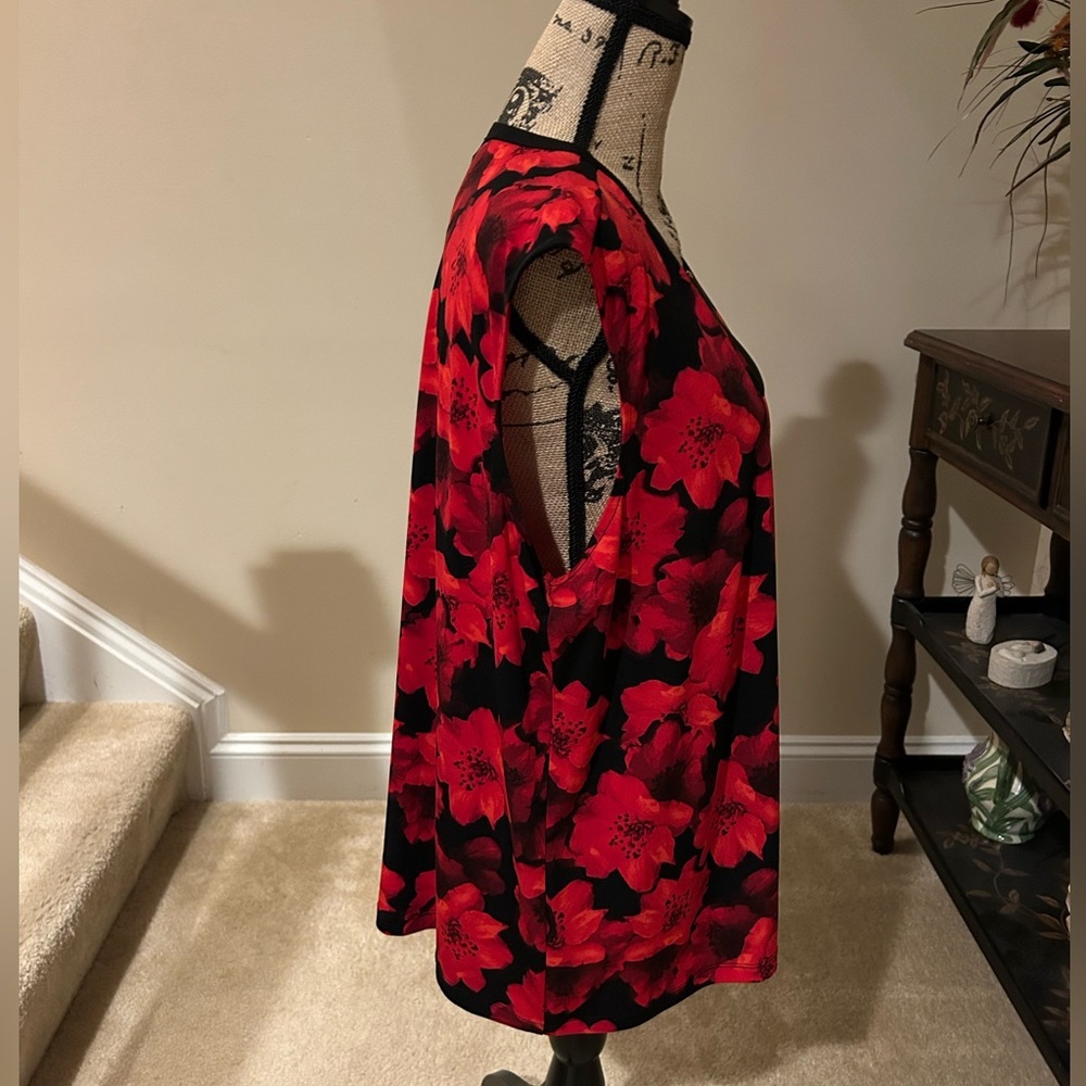 Calvin Klein Red Floral Blouse - Picture 3 of 8